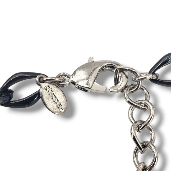 Chico's Large Silver Tone Link Necklace Abstract Geometric Brutalist Adjustable - Picture 7 of 8